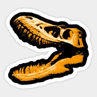 Dinosaur Skull Yellow Sticker